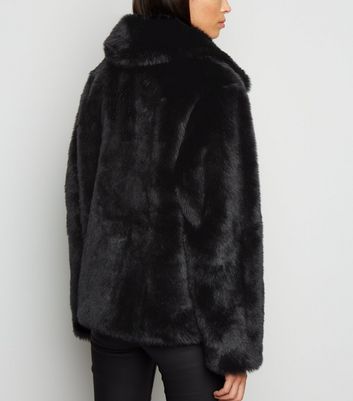 short black faux fur jacket uk