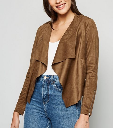 Urban Bliss Tan Suedette Waterfall Jacket