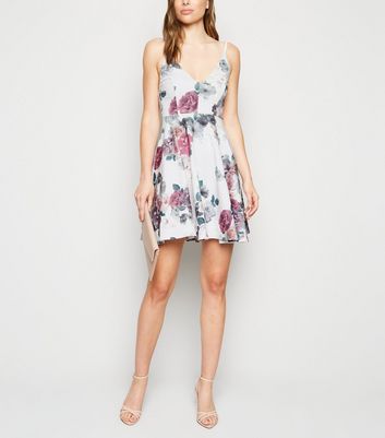 new look grey floral dress