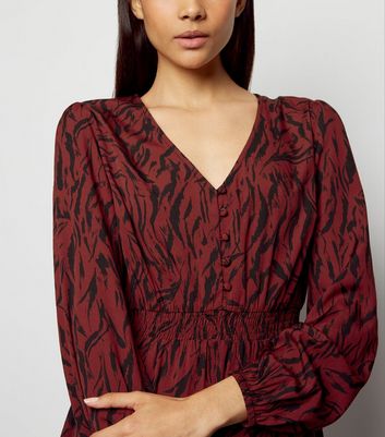 red tiger print dress