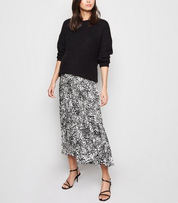 animal print midi skirt new look