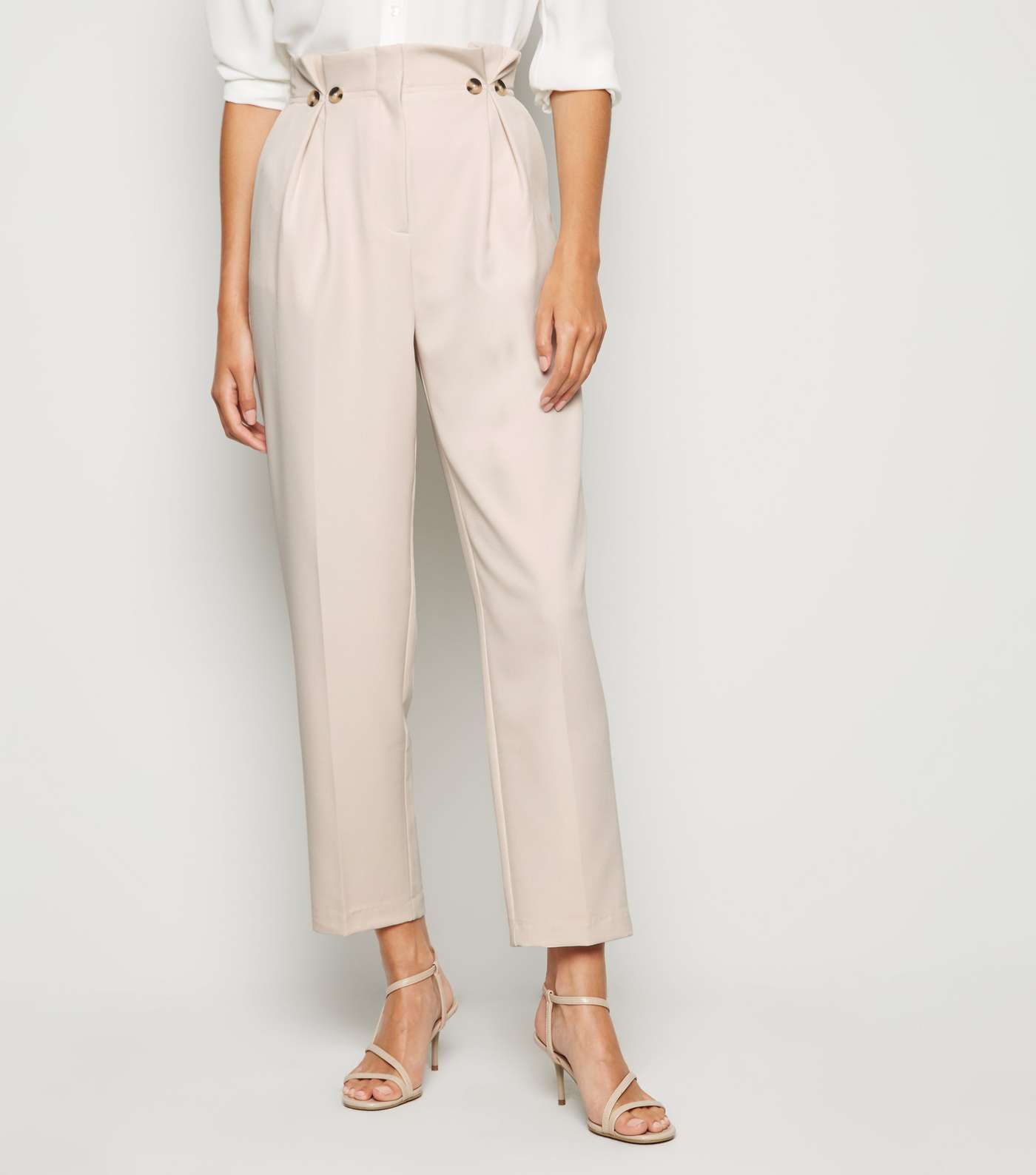 Stone Button High Waist Trousers Image 2