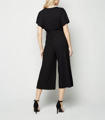 black ribbed jumpsuit new look