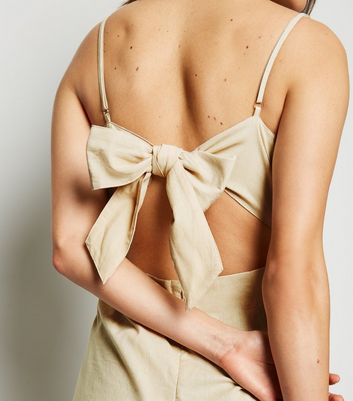 cream linen jumpsuit