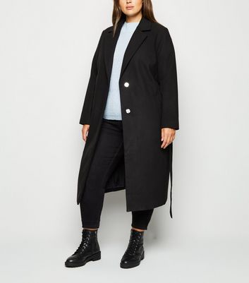 Monki long outlet belted coat