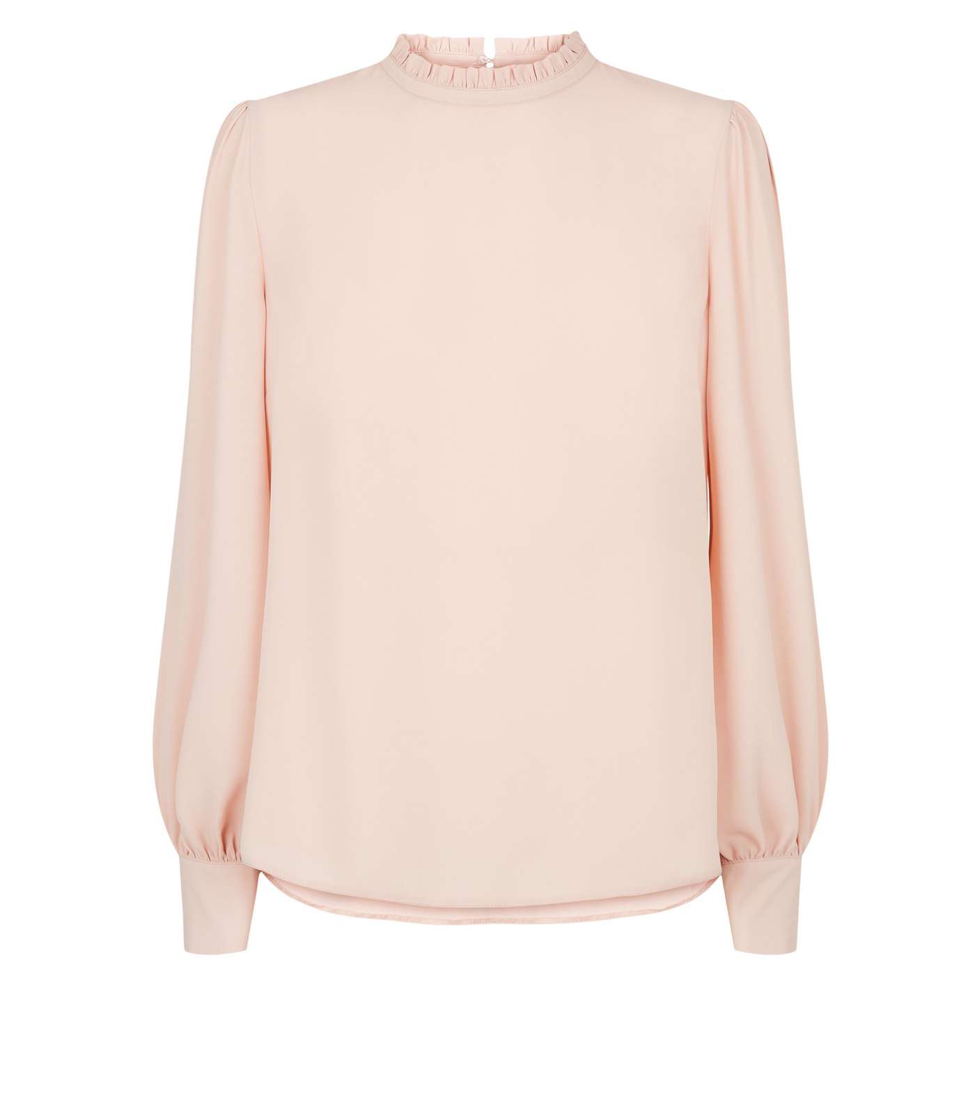 Pink Frill Trim Puff Sleeve Blouse Image 4