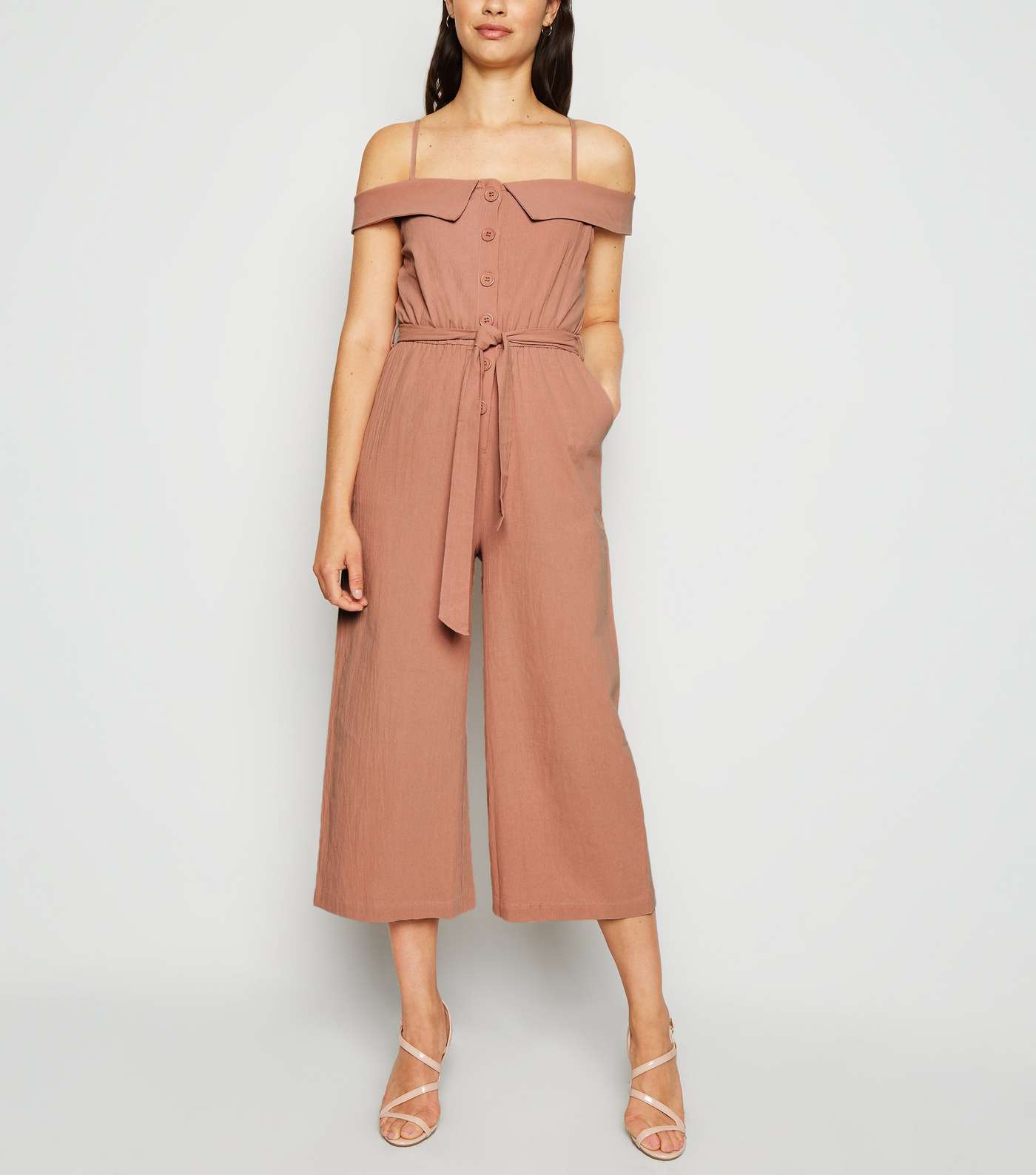 Urban Bliss Mid Pink Button Up Jumpsuit