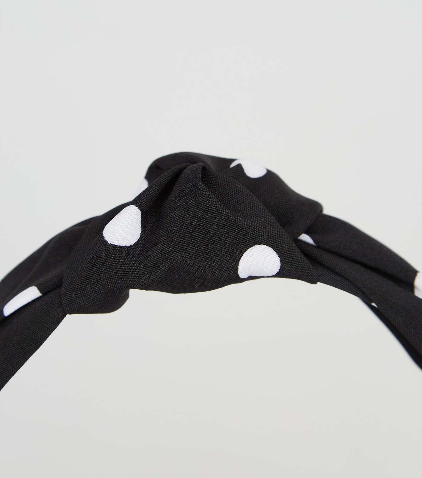 Black Polka Dot Knot Headband Image 3