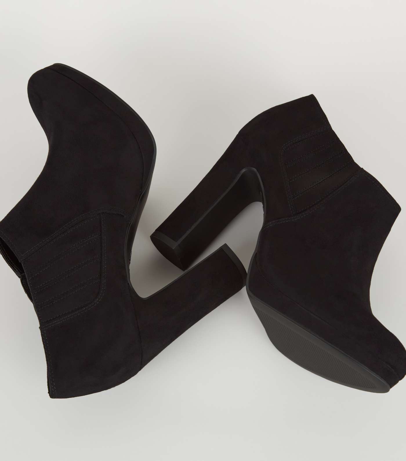 Black Suedette Platform Chelsea Shoe Boots  Image 3
