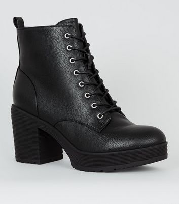 black ankle boots chunky