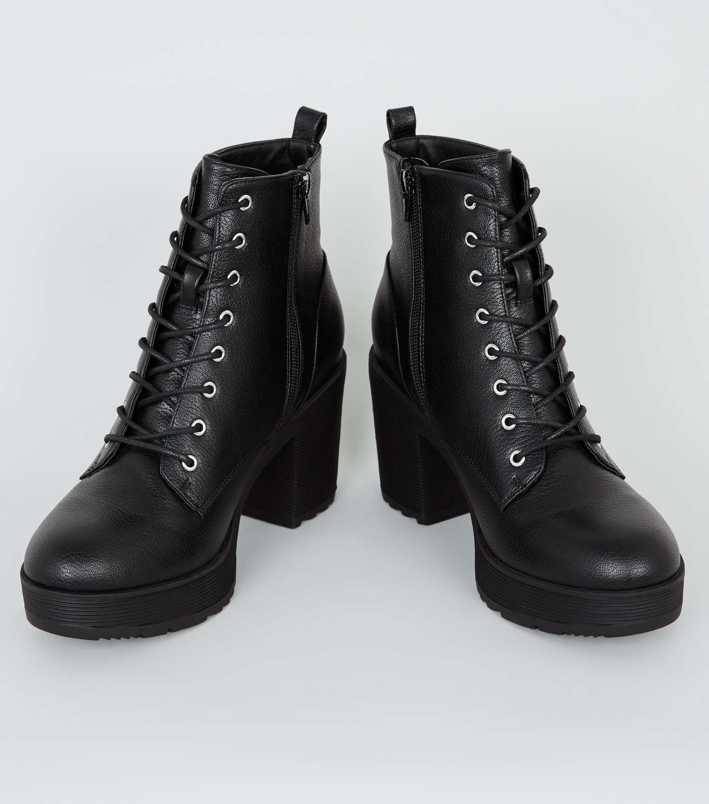 Black Chunky Heel Ankle Boots Image 3