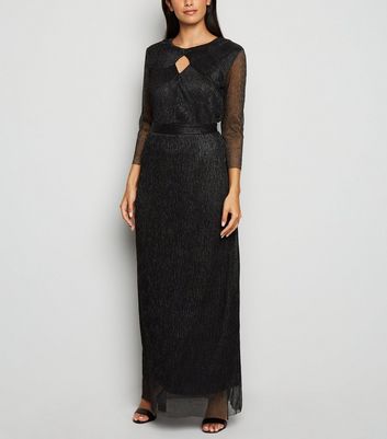 Mela black high neck lace best sale maxi dress