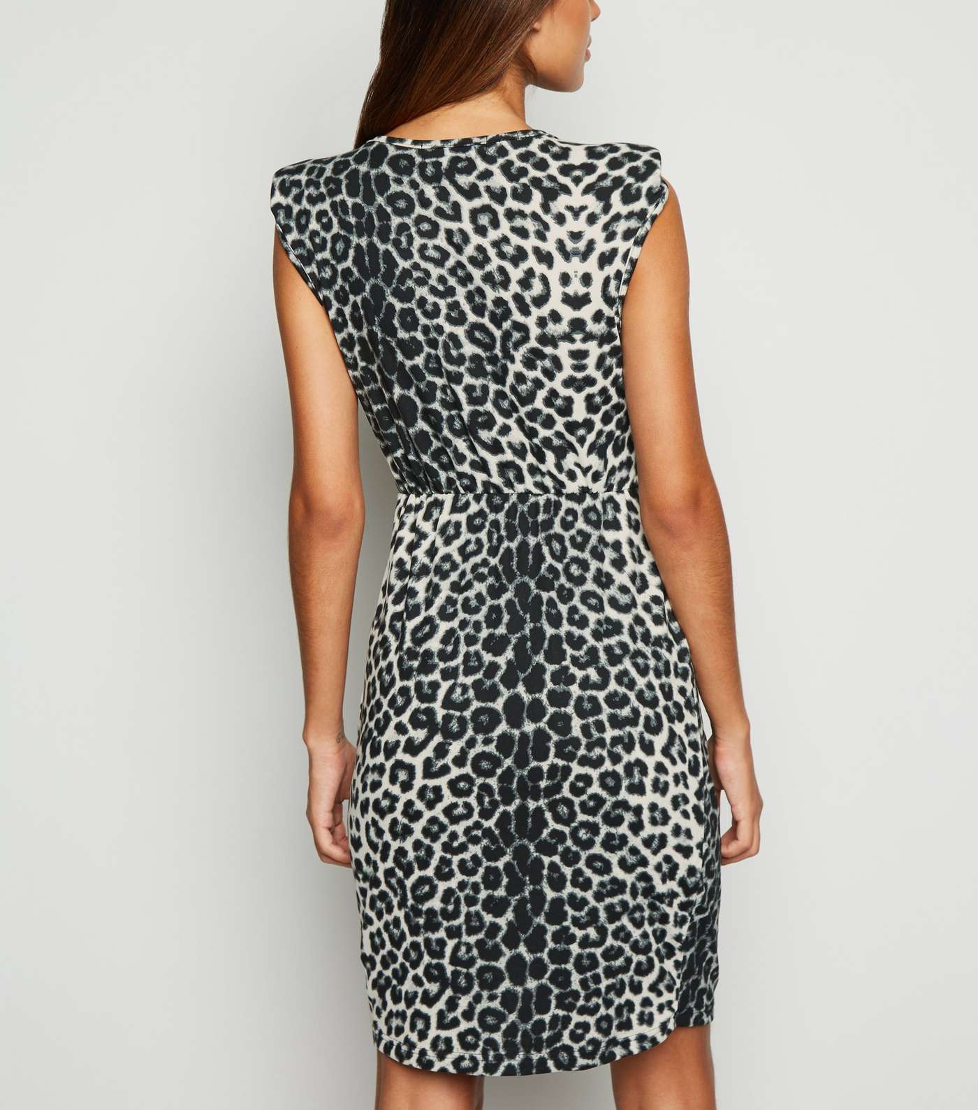 Mela Black Leopard Print Belted Dress Image 3