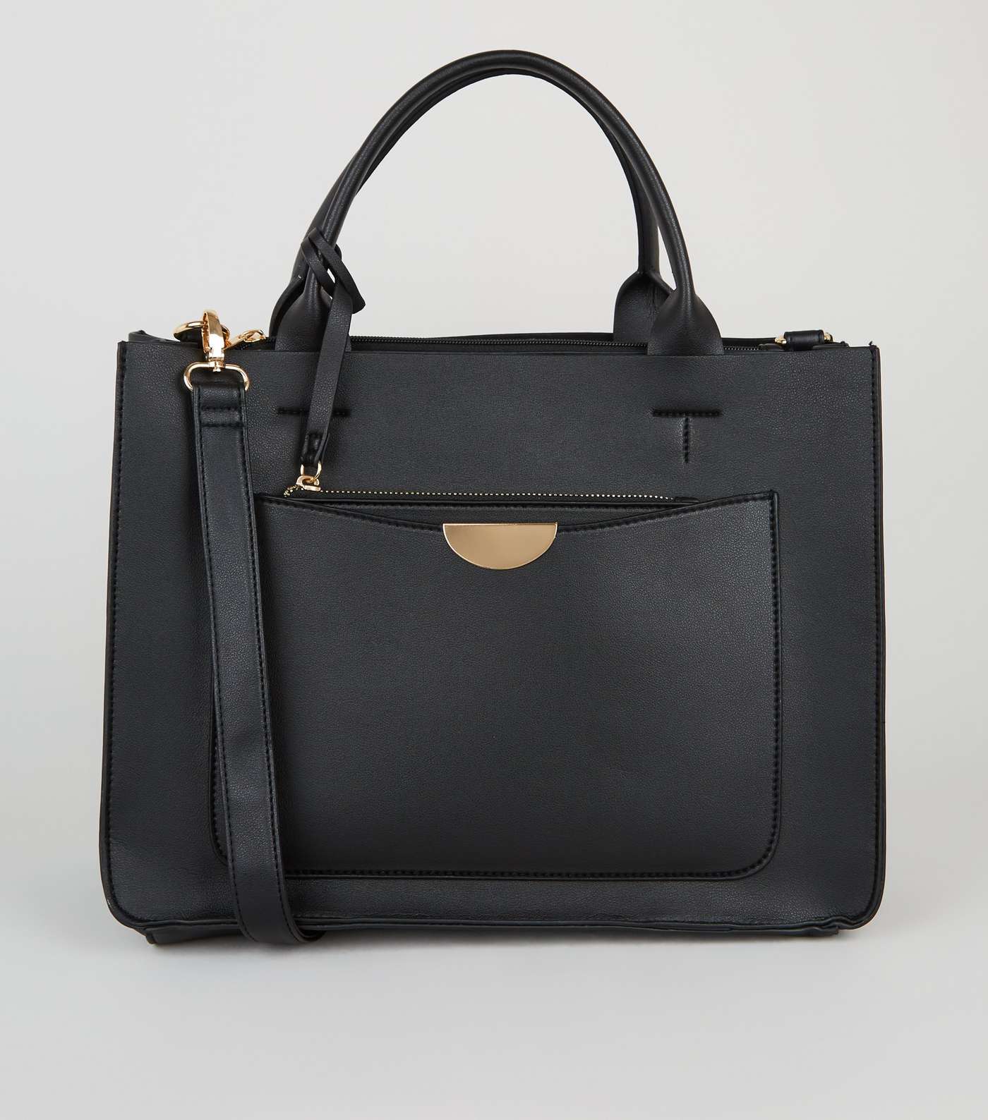 Black Leather-Look Laptop Bag 