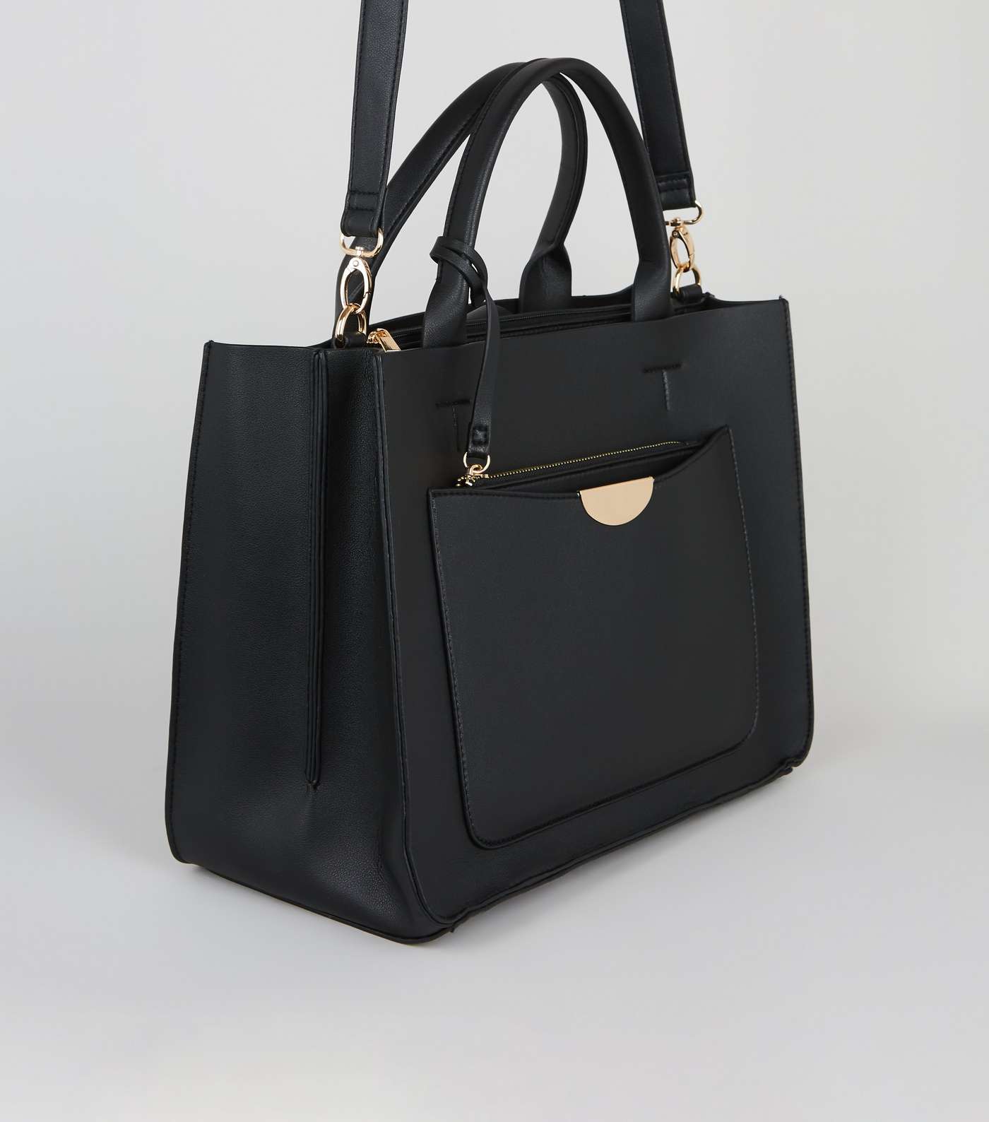 Black Leather-Look Laptop Bag  Image 3