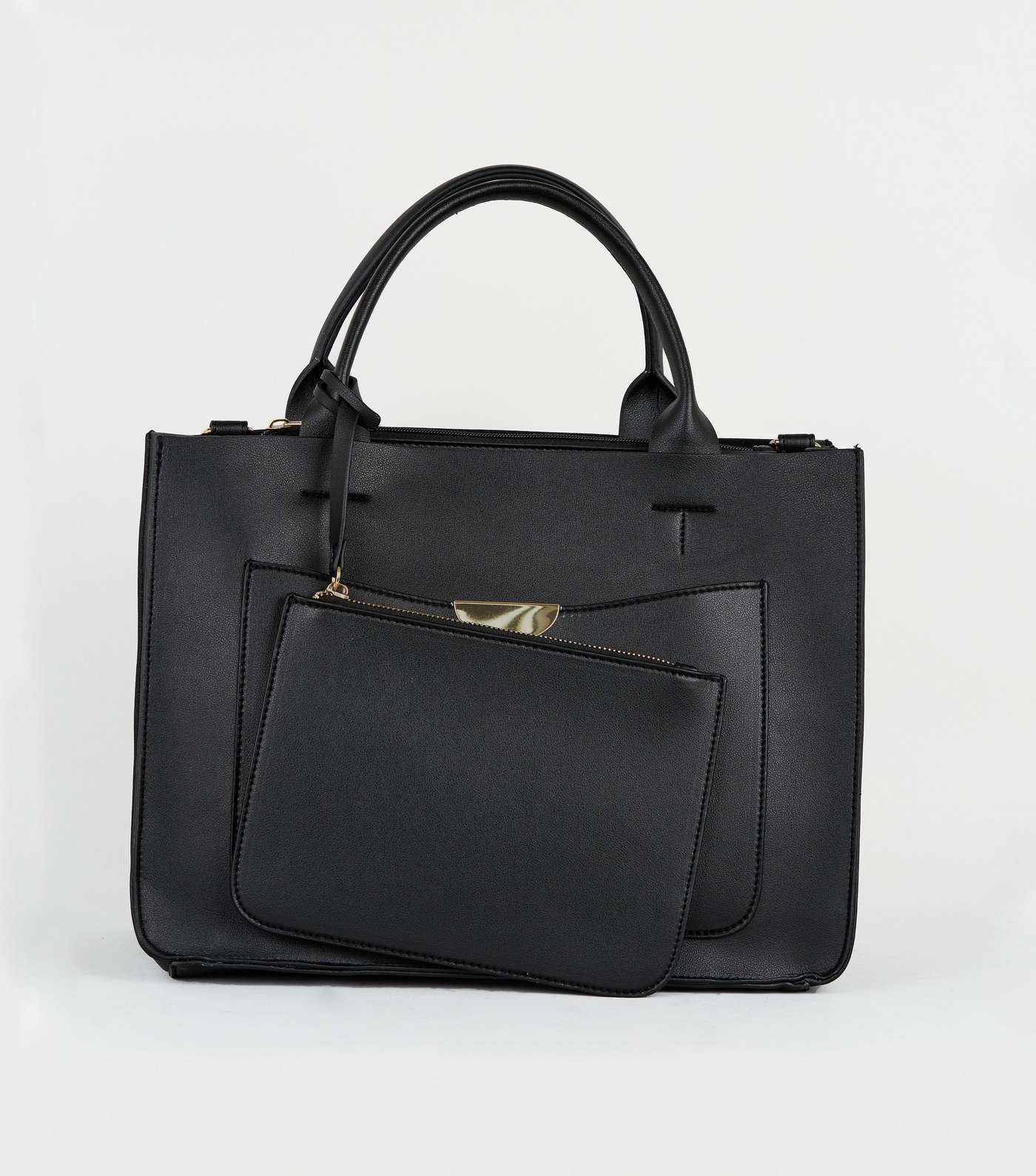 Black Leather-Look Laptop Bag  Image 7