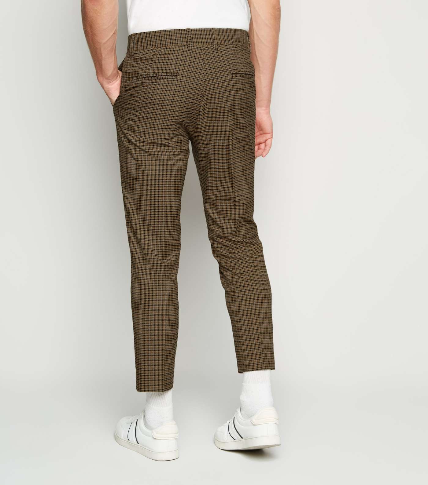 Camel Check Slim Crop Trousers Image 3