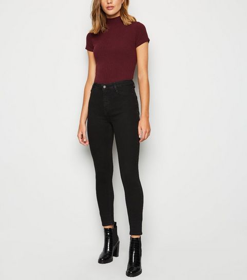 Jean super skinny Hallie noir taille haute