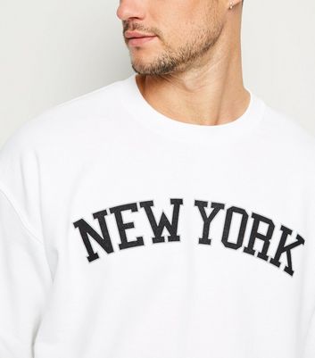 New Look NY slogan sweatshirt dress in blue