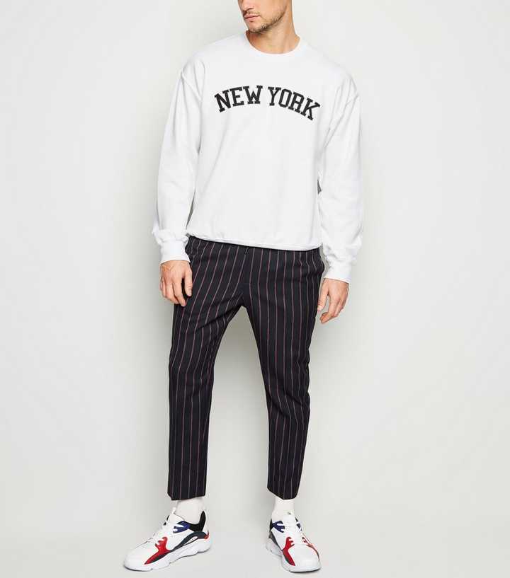 White New York Slogan Sweatshirt