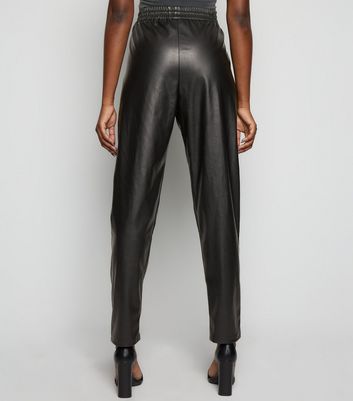 leather joggers new look