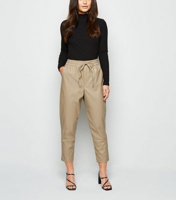 leather joggers petite