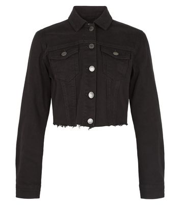 girls black denim jacket
