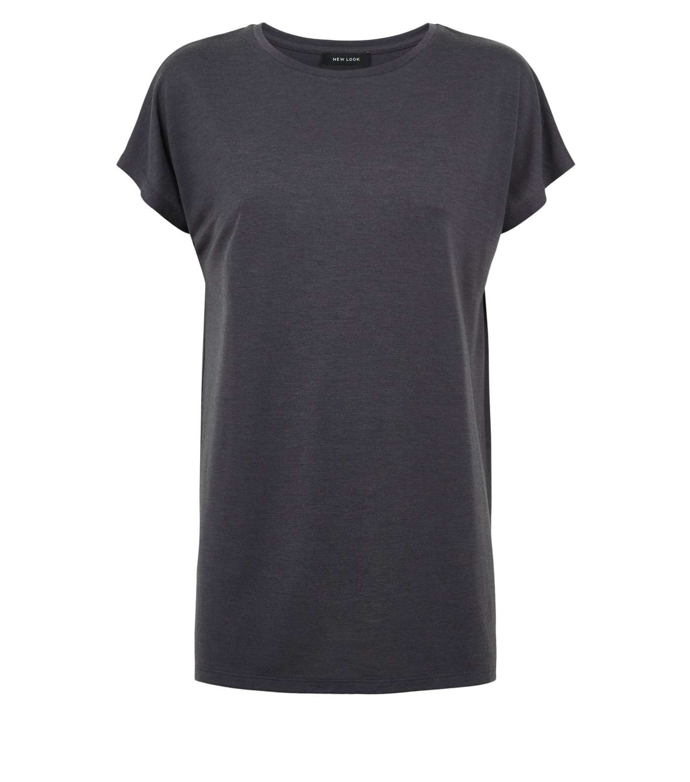 Dark Grey Longline T-Shirt Image 4