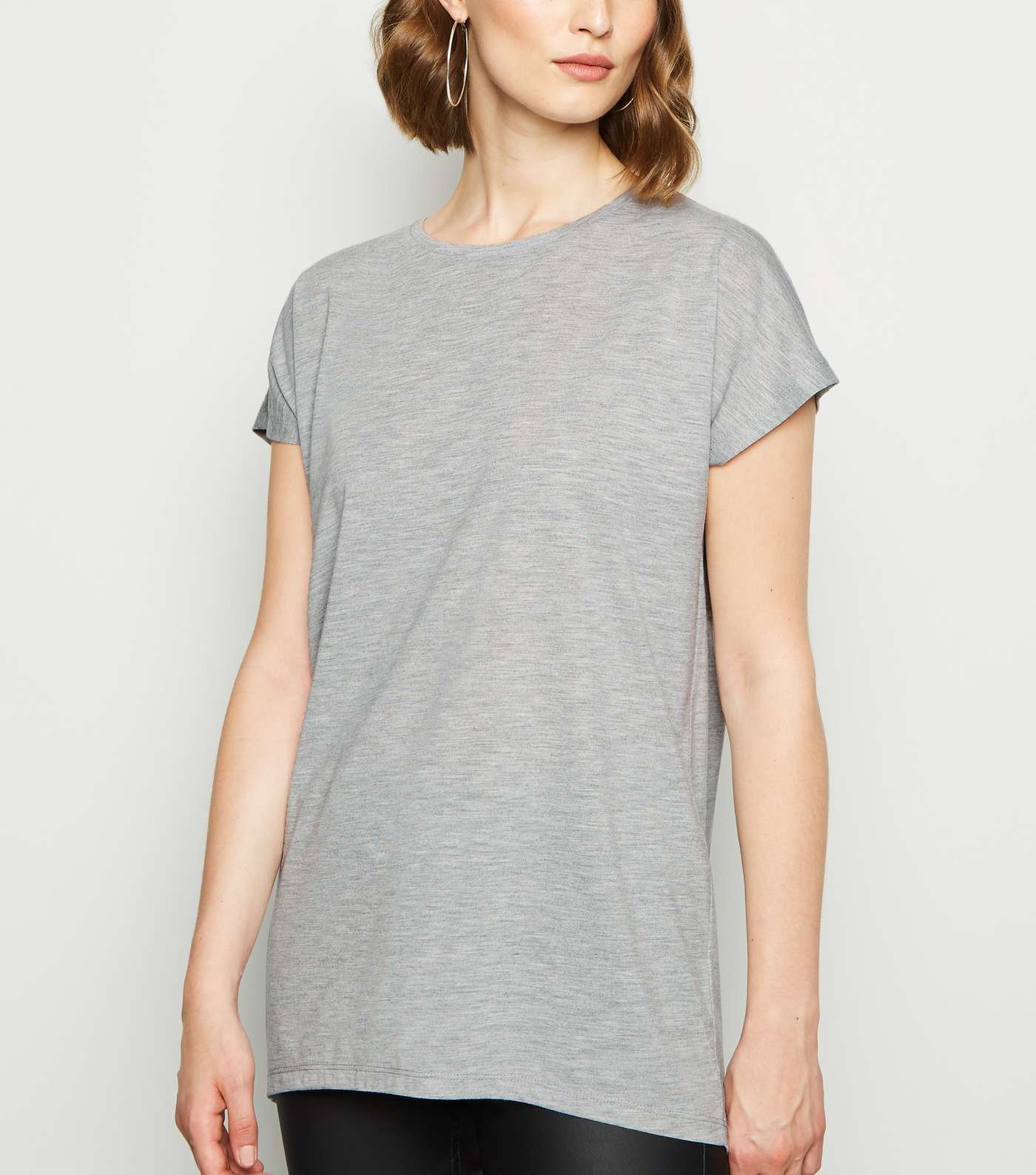 Grey Marl Longline T-shirt