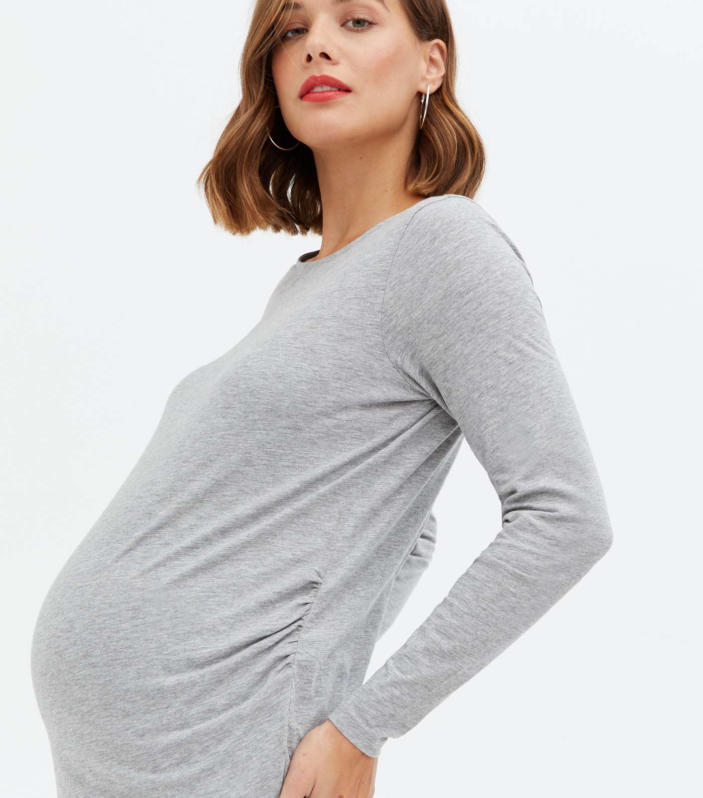 Maternity Grey Long Sleeve T-Shirt Image 3