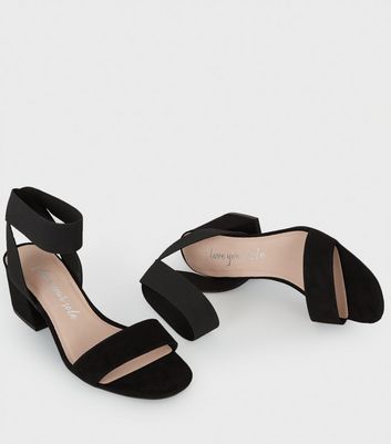 black low block heels