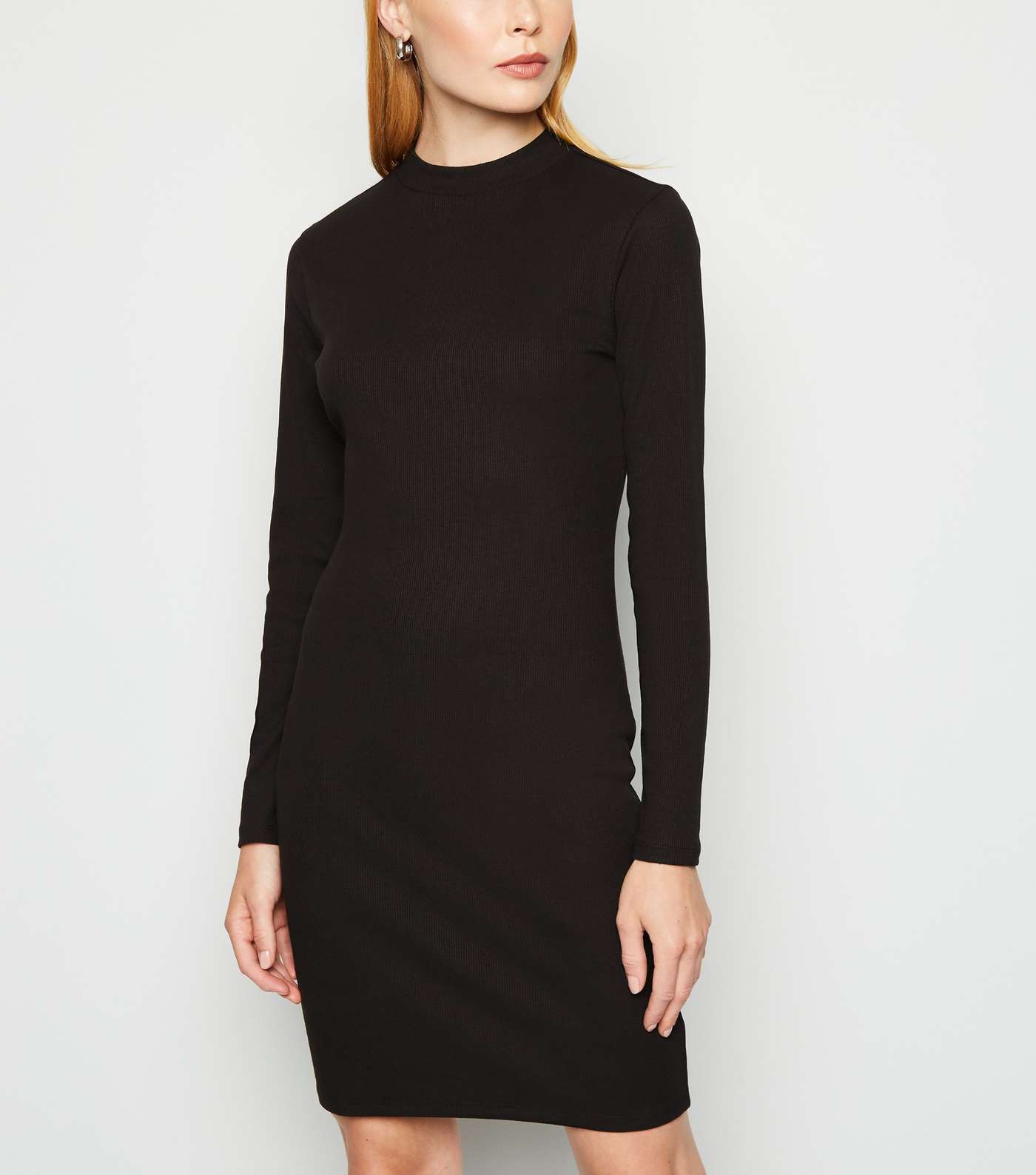 Black Long Sleeve Mini Bodycon Dress
