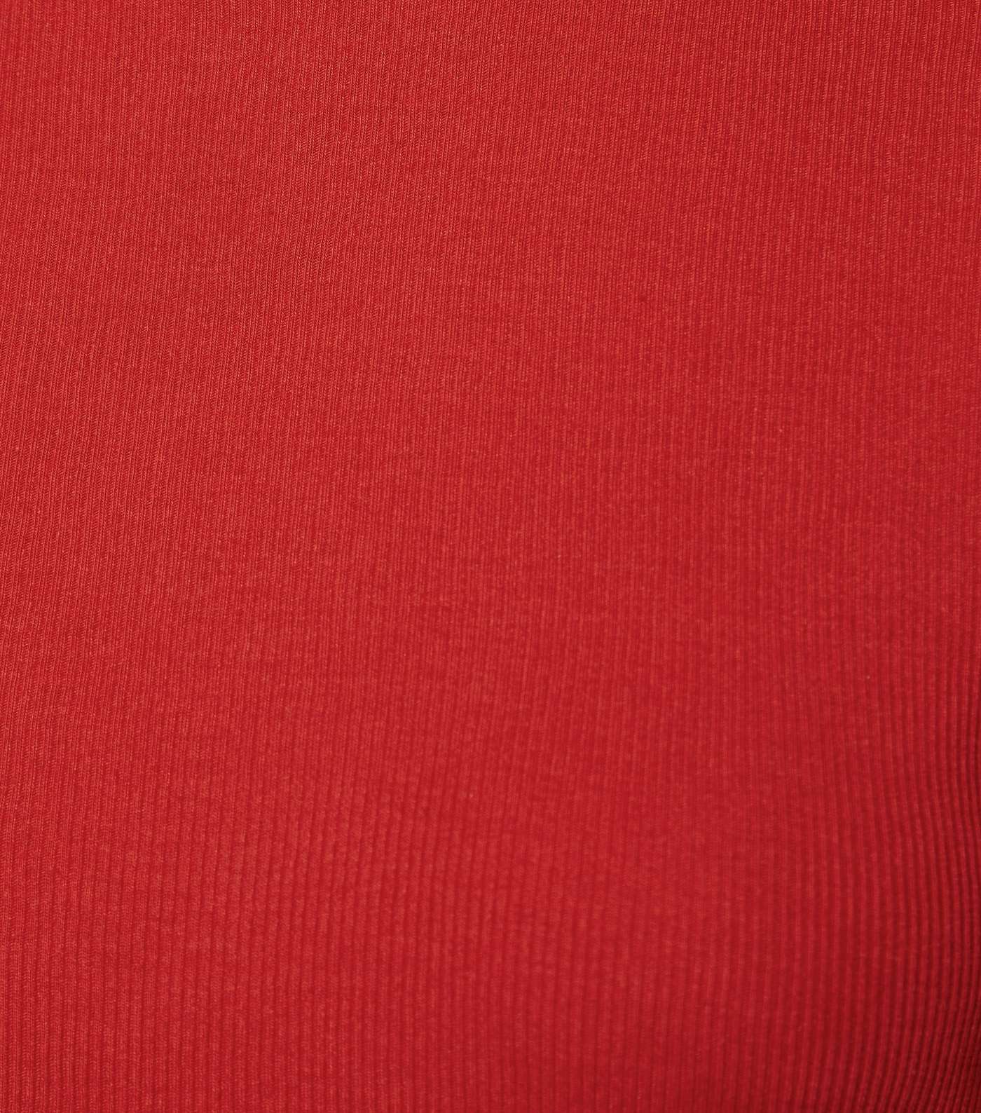Red Long Sleeve Mini Bodycon Dress Image 3