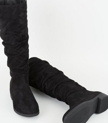 wide fit ruched boots