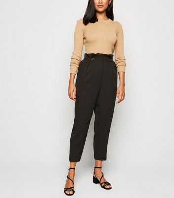 ladies black high waisted trousers