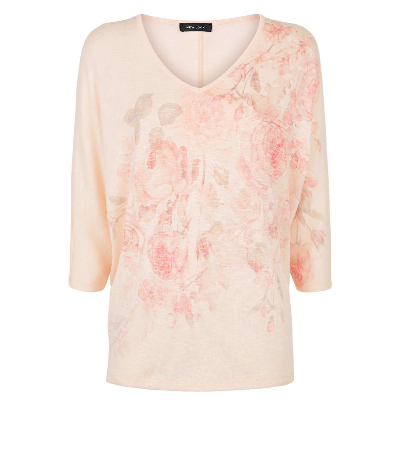 Pale Pink Fine Knit Batwing Sleeve Top Image 4