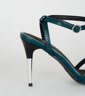 Delicious Women Stiletto Heels Ankle Multi Clear Straps Open Toe LULU Teal  Blue | eBay