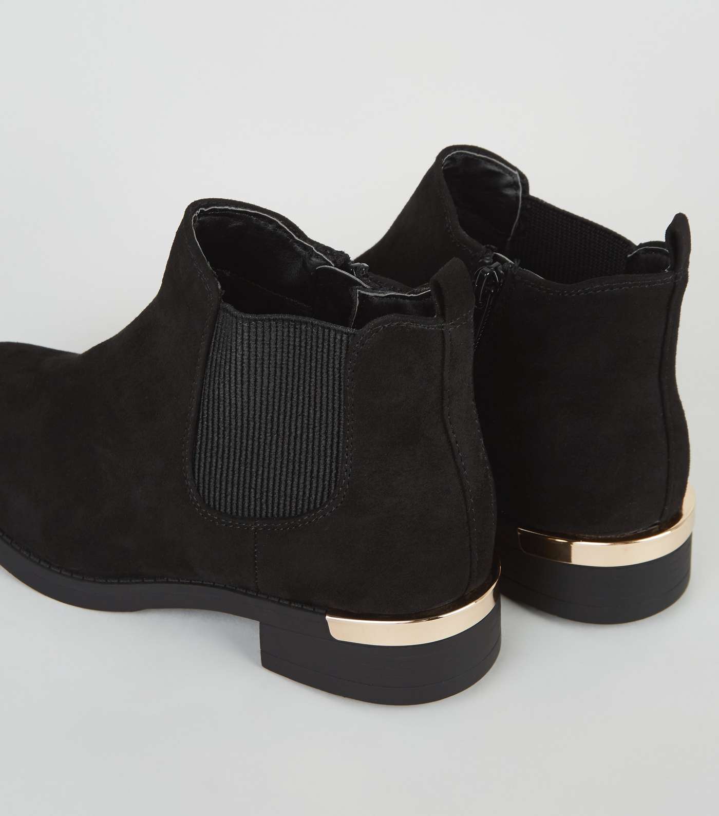 Extra Wide Fit Black Suedette Chelsea Boots Image 3