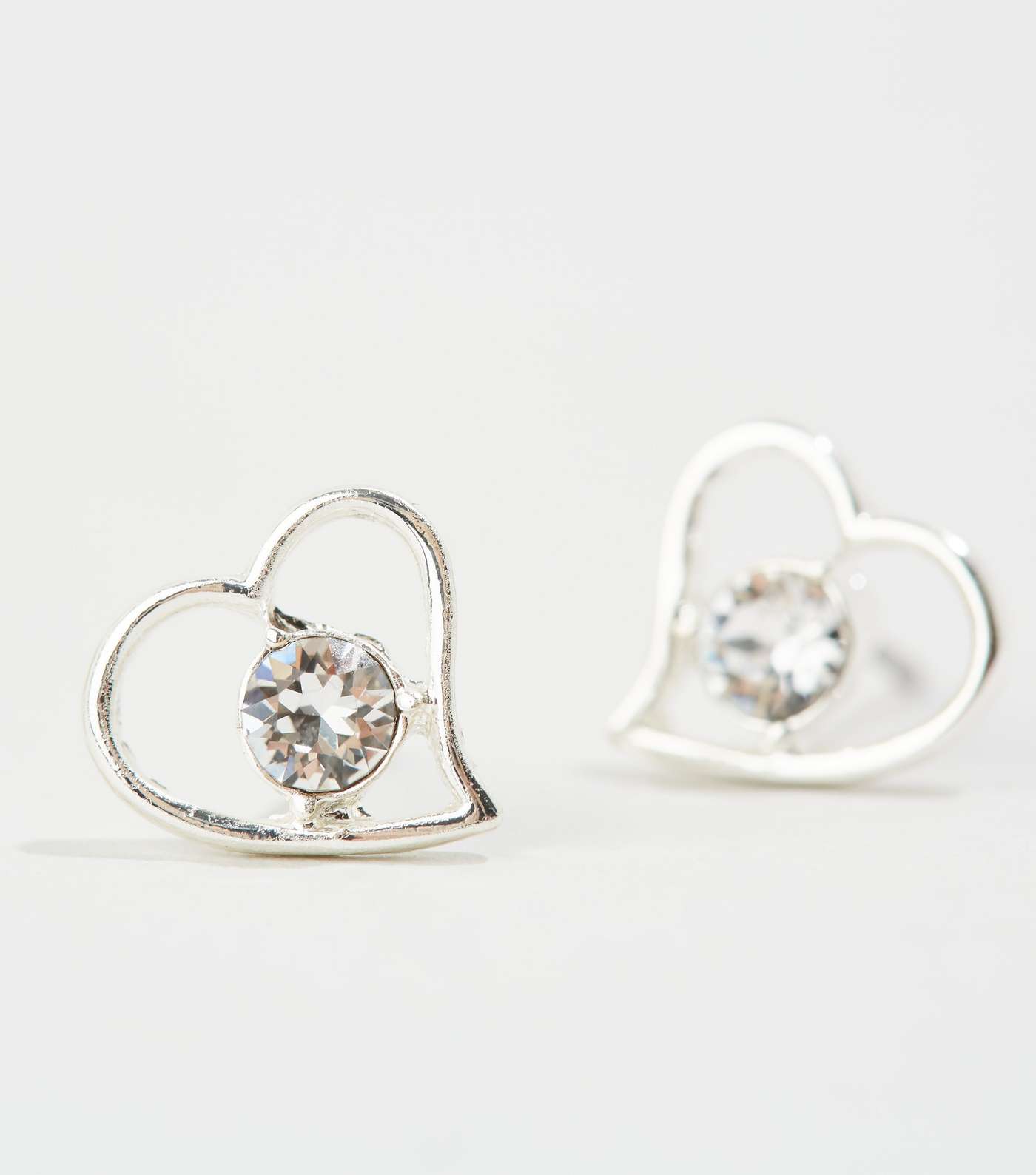 Silver Plated Heart Earrings with Crystals from Swarovski® Image 3