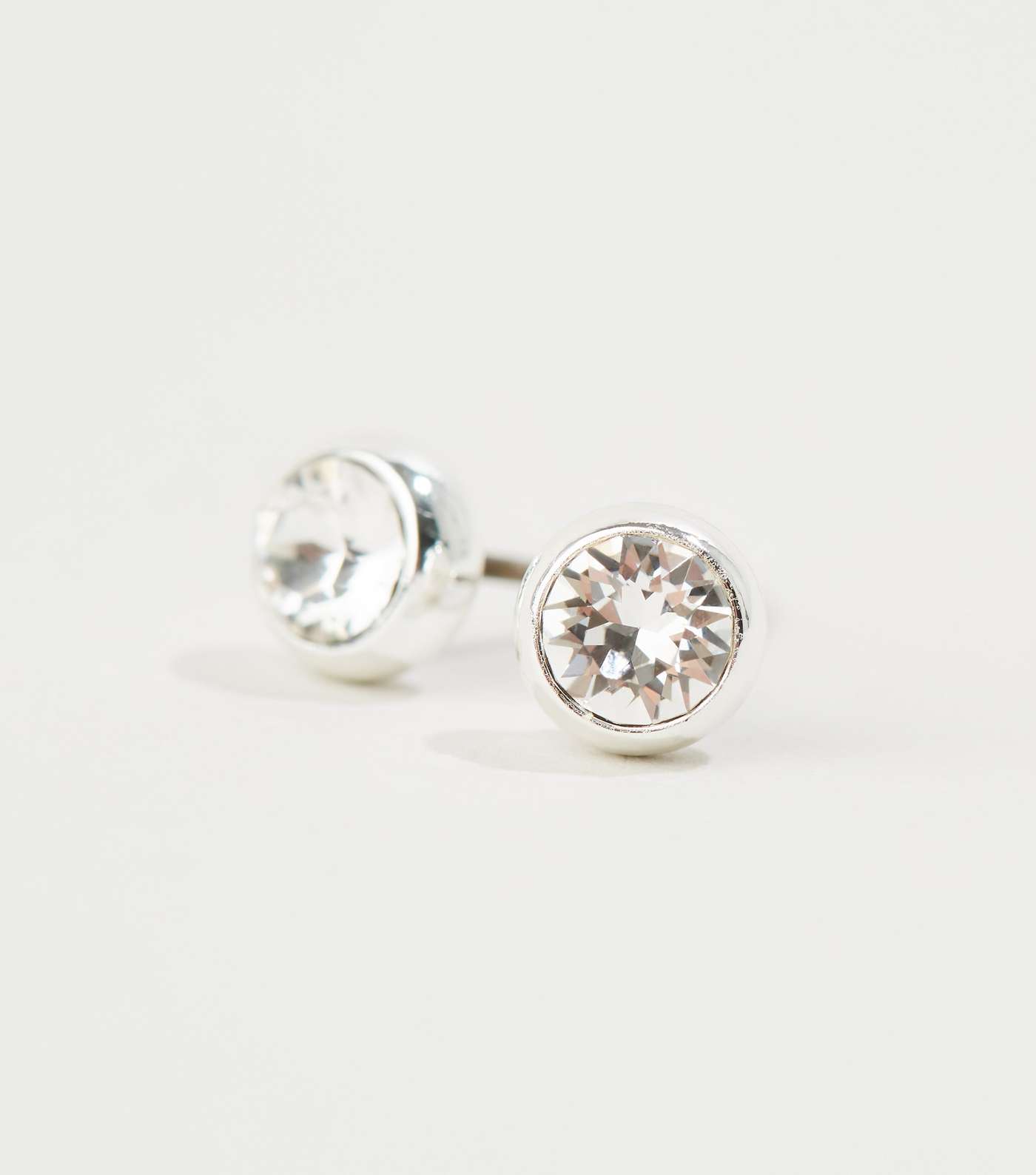 Silver Plated Stud Earrings with Crystals from Swarovski® Image 3