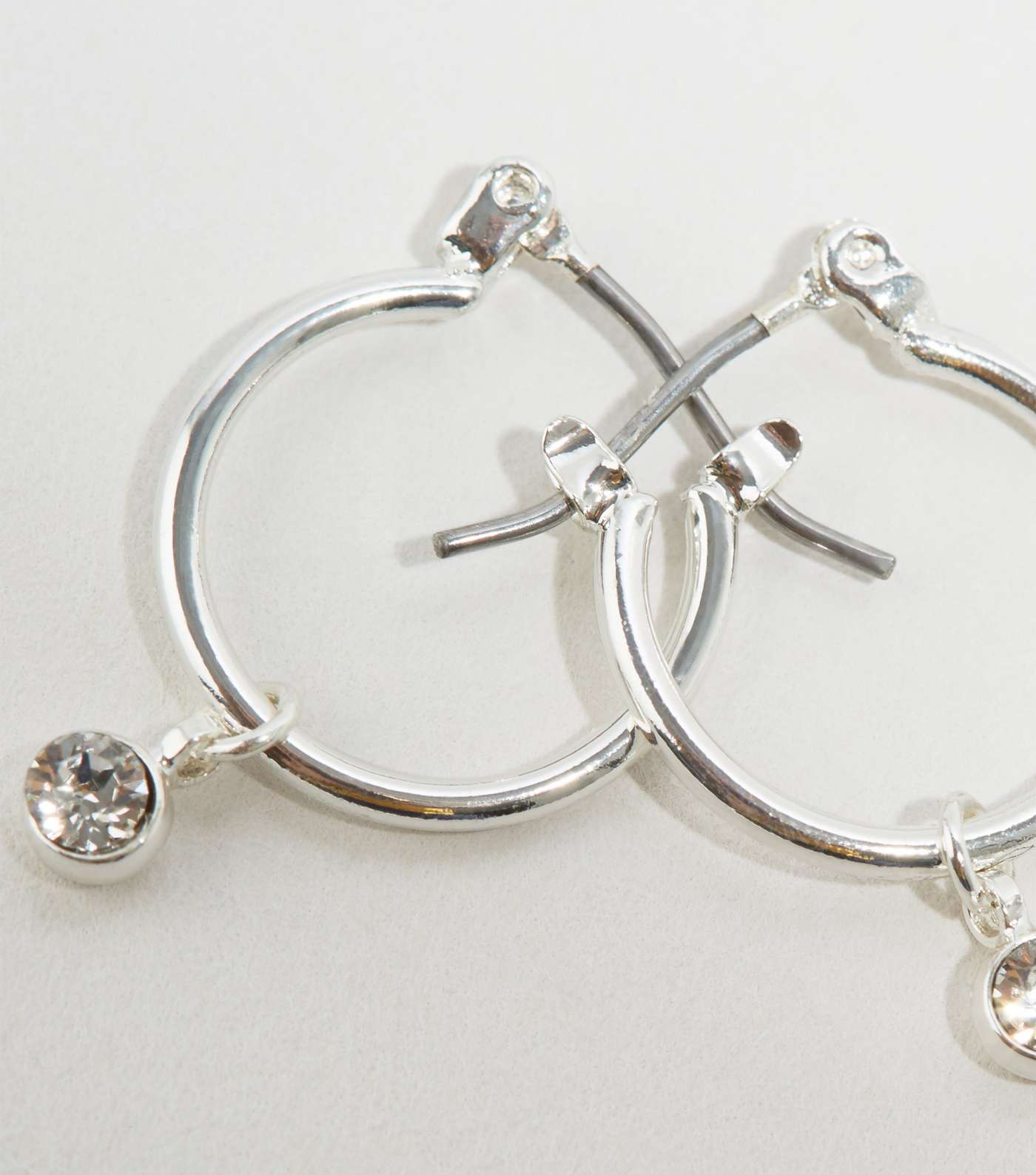 Silver Hoop Earrings with Crystals from Swarovski® Image 3