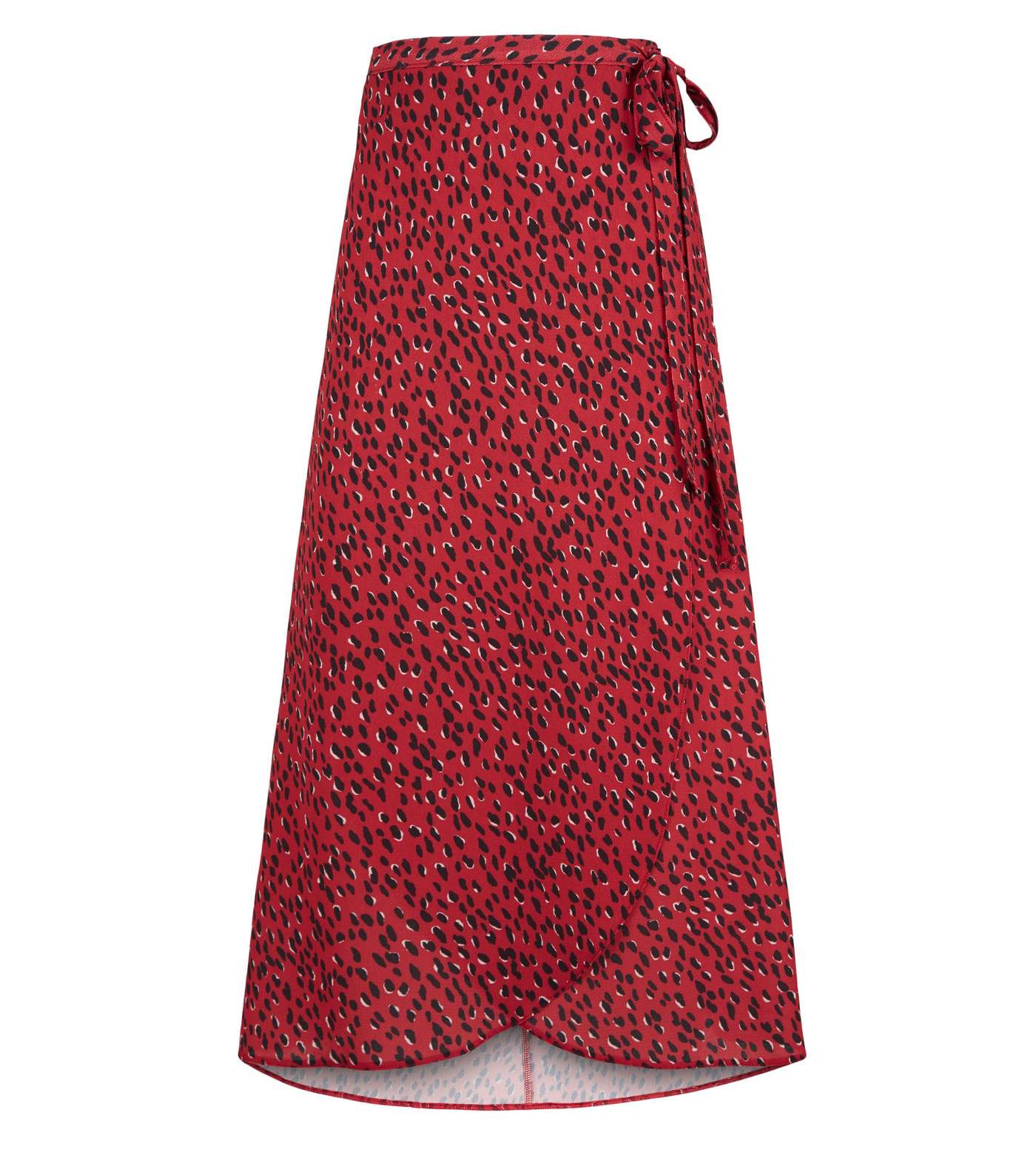 Red Spot Wrap Midi Skirt  Image 4
