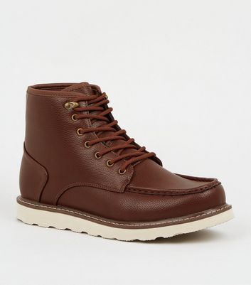 new look brown lace up boots