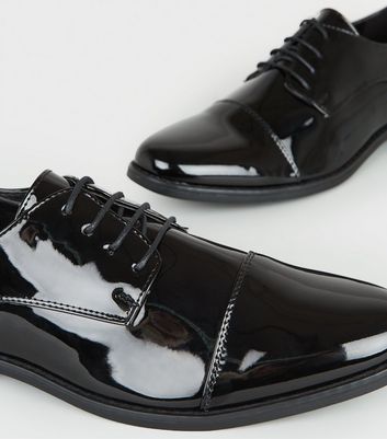 Image of Black Patent Oxford Shoes New Look