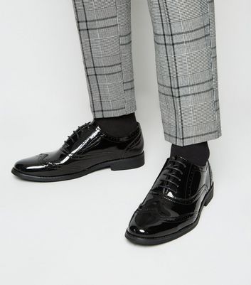 Image of Black Patent Brogues New Look