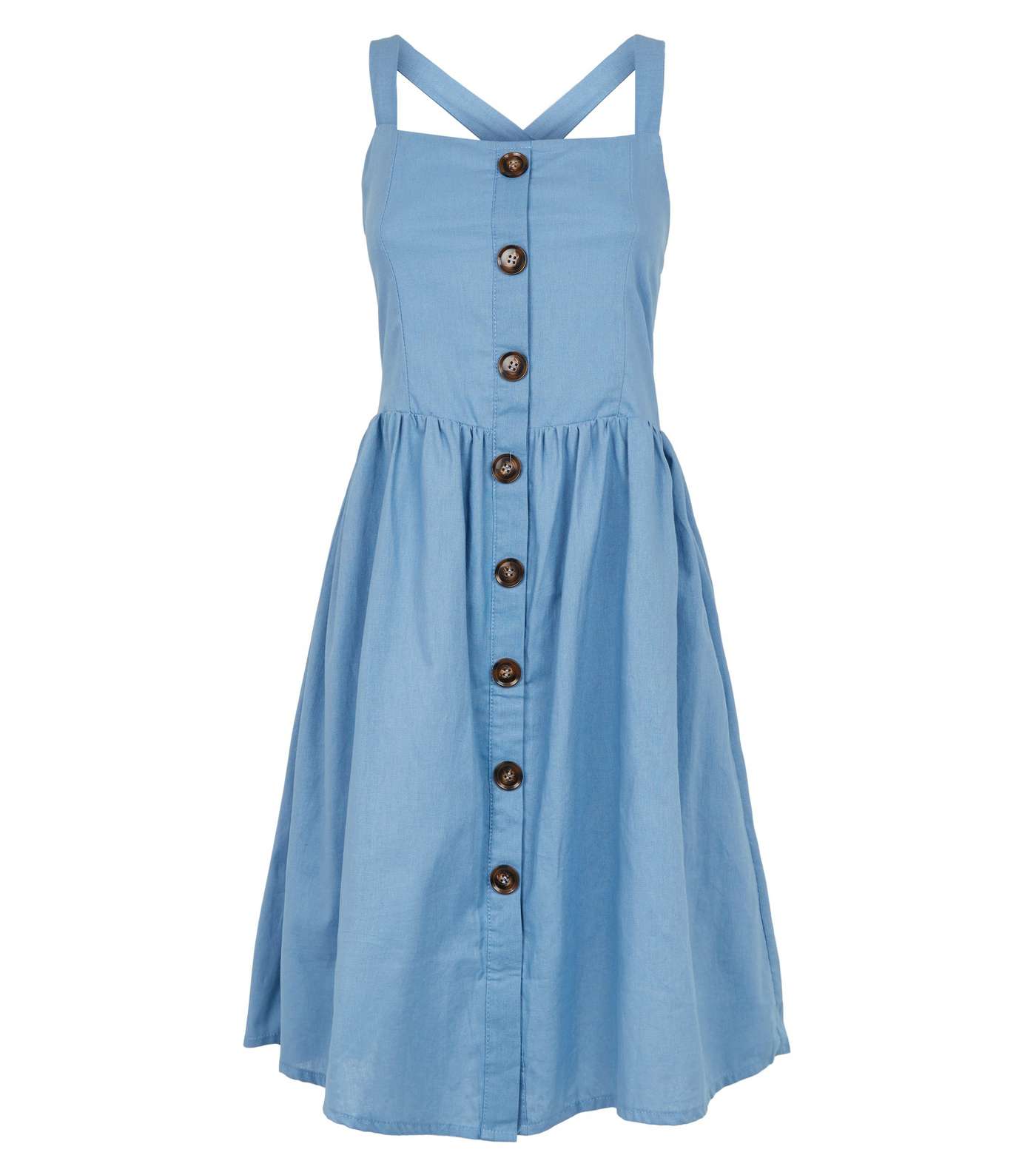 Blue Vanilla Pale Blue Cross Back Dress Image 4