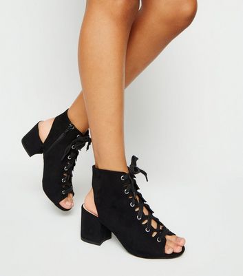 lace up shoe boots peep toe