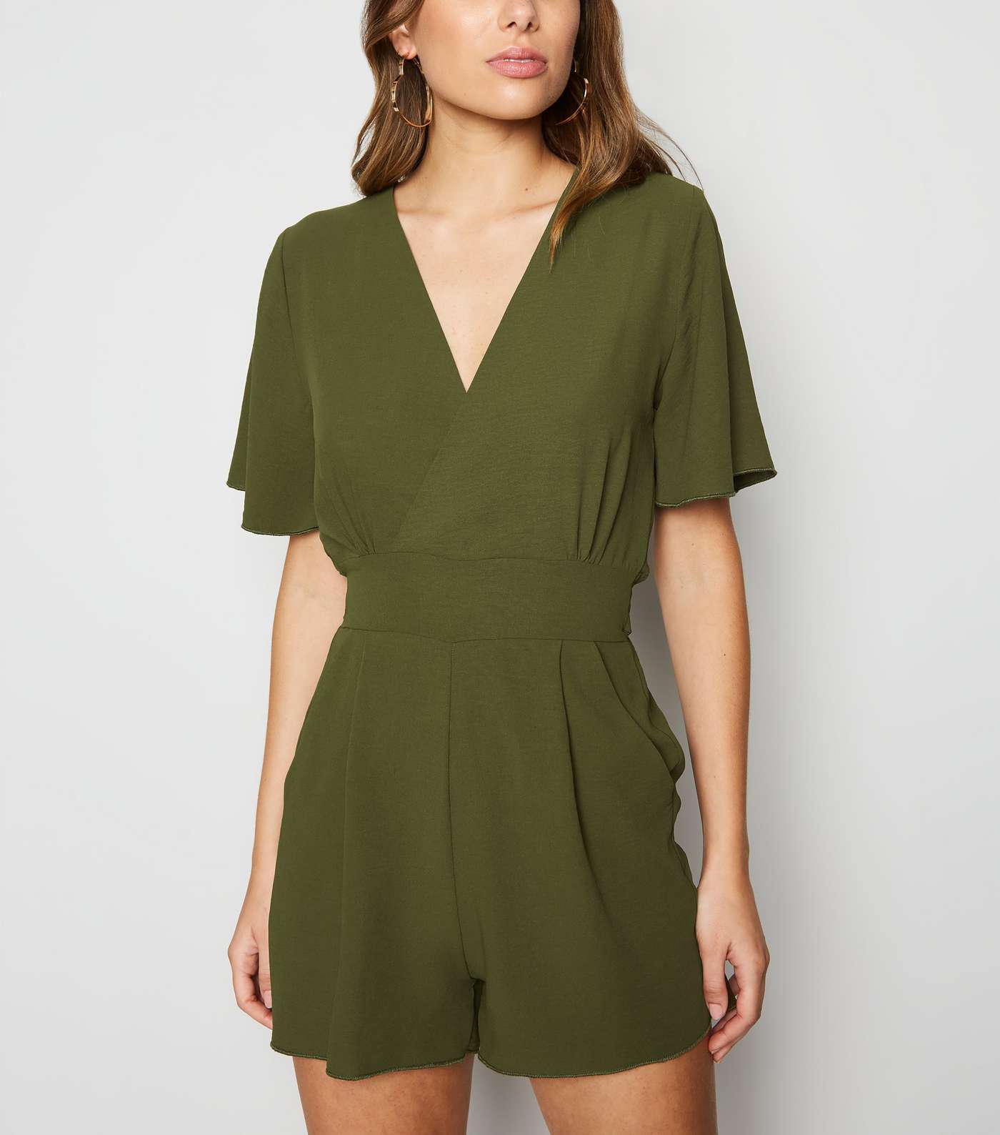 Cameo Rose Olive Wrap Playsuit
