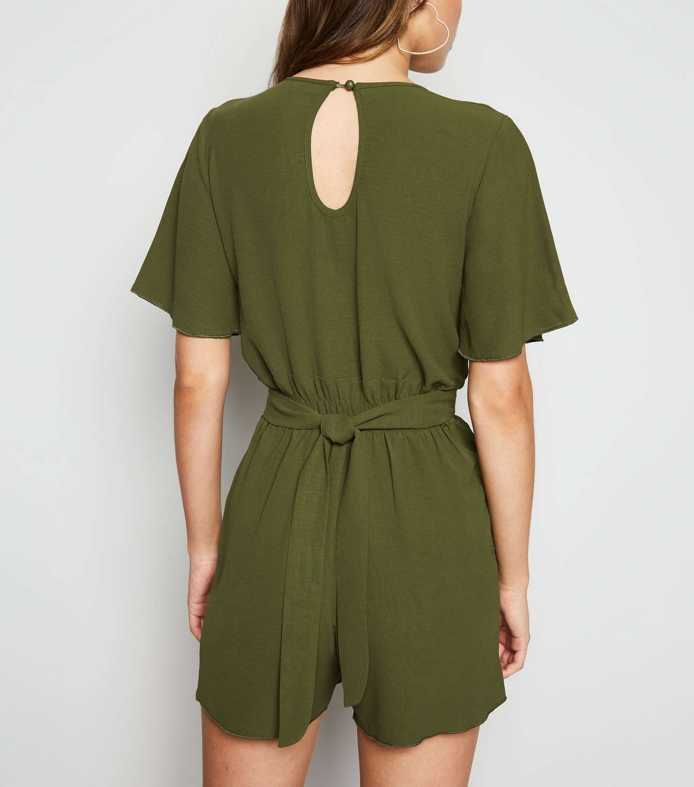 Cameo Rose Olive Wrap Playsuit Image 3