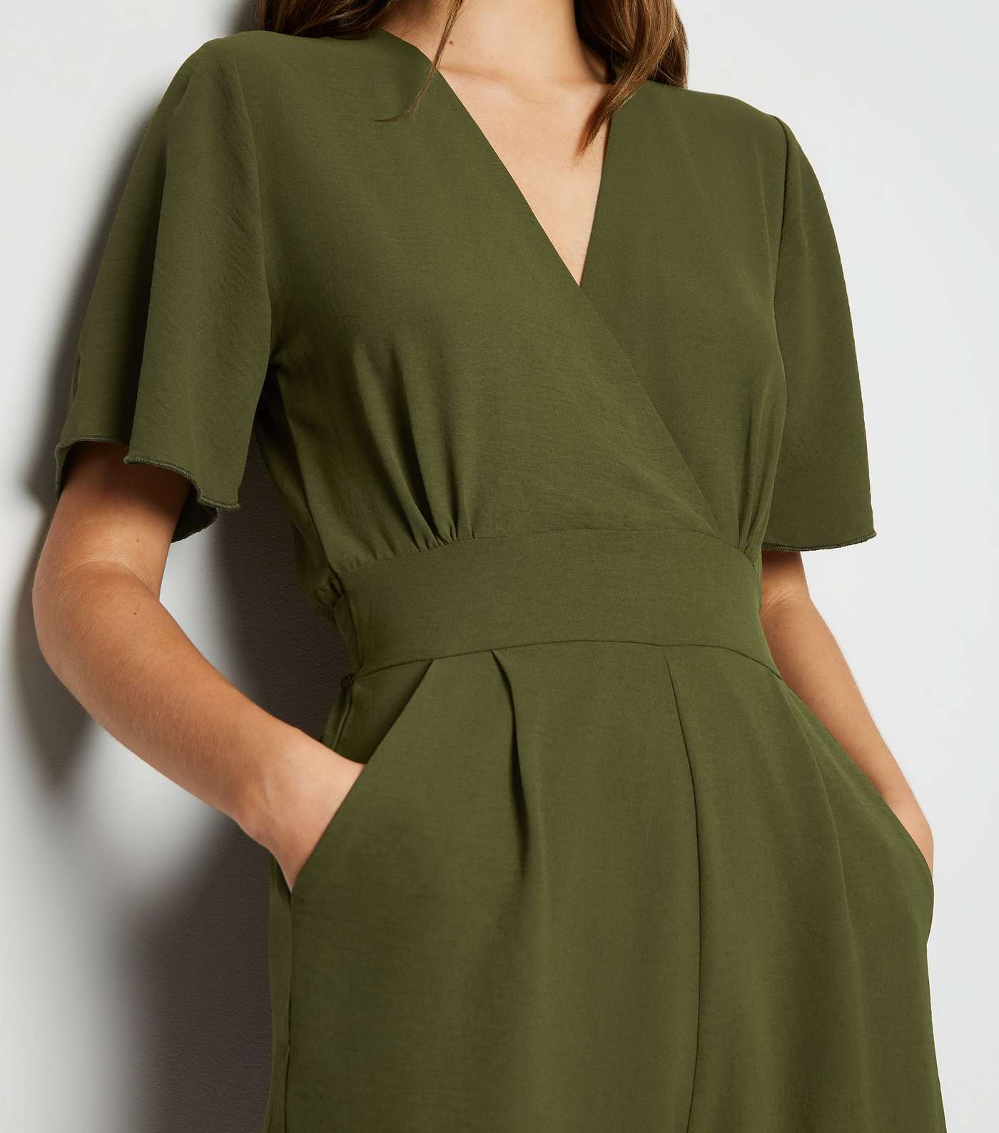 Cameo Rose Olive Wrap Playsuit Image 5